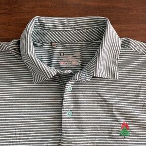 Under Armour Mens L Burning Tree gray Green Stripe  S/S